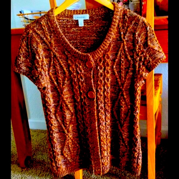Short sleeve cotton Sweater / Dress Barn Ex Cond - Picture 1 of 3